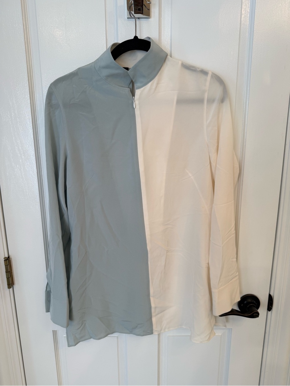 Akris Colorblock Silk Blouse size 8